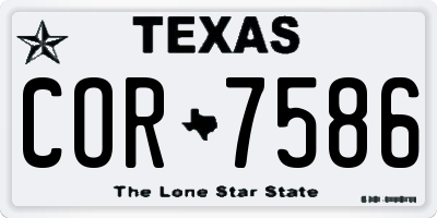 TX license plate COR7586