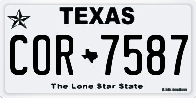 TX license plate COR7587