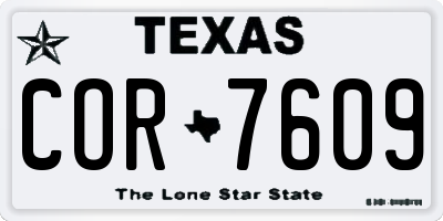 TX license plate COR7609