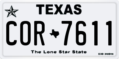 TX license plate COR7611