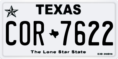 TX license plate COR7622