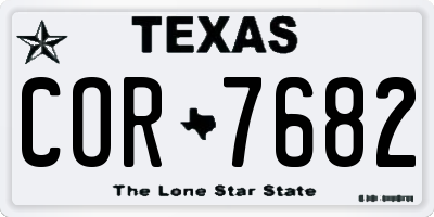 TX license plate COR7682