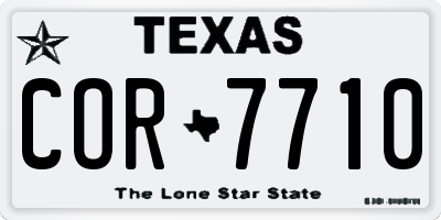 TX license plate COR7710