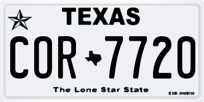 TX license plate COR7720