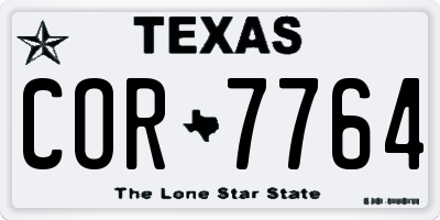 TX license plate COR7764