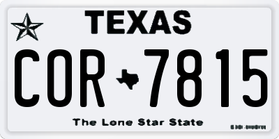 TX license plate COR7815