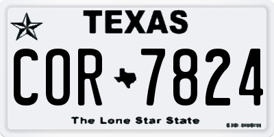 TX license plate COR7824