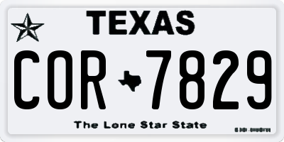 TX license plate COR7829