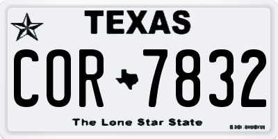 TX license plate COR7832