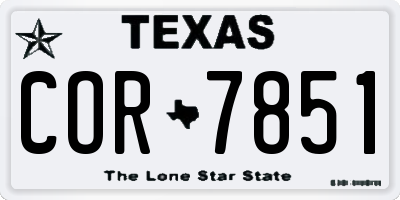 TX license plate COR7851