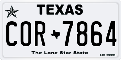 TX license plate COR7864