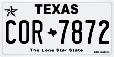 TX license plate COR7872