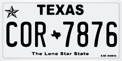 TX license plate COR7876