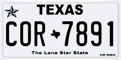 TX license plate COR7891