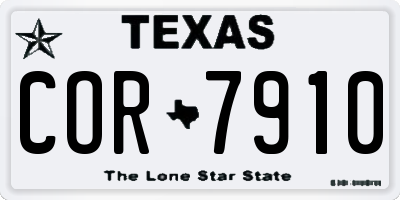 TX license plate COR7910