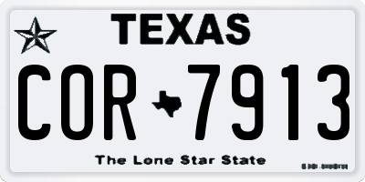 TX license plate COR7913