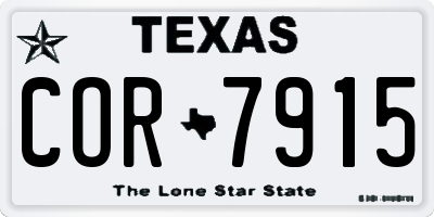 TX license plate COR7915