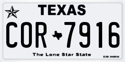 TX license plate COR7916