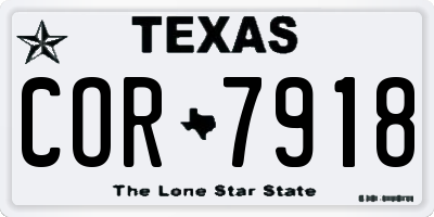 TX license plate COR7918