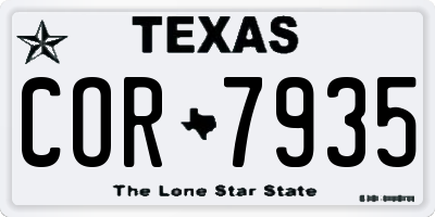TX license plate COR7935
