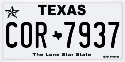 TX license plate COR7937
