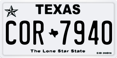 TX license plate COR7940