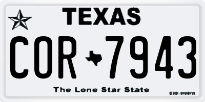 TX license plate COR7943