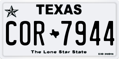 TX license plate COR7944