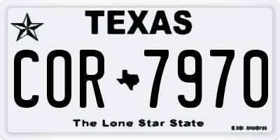 TX license plate COR7970