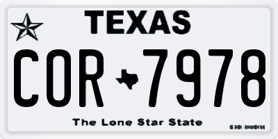 TX license plate COR7978