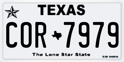 TX license plate COR7979