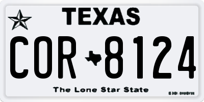 TX license plate COR8124