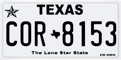 TX license plate COR8153