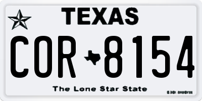 TX license plate COR8154