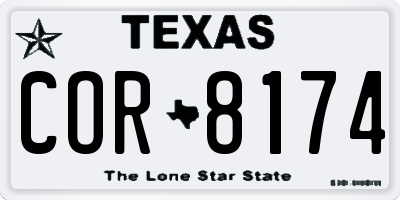 TX license plate COR8174