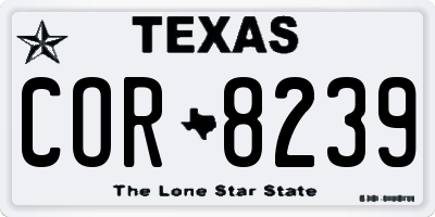 TX license plate COR8239