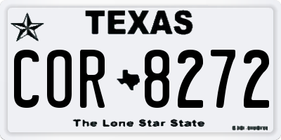 TX license plate COR8272