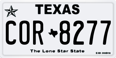 TX license plate COR8277
