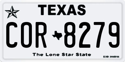 TX license plate COR8279