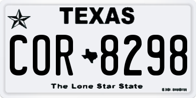 TX license plate COR8298