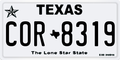 TX license plate COR8319