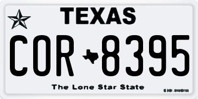 TX license plate COR8395