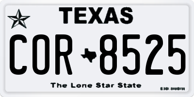 TX license plate COR8525