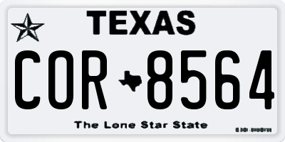TX license plate COR8564