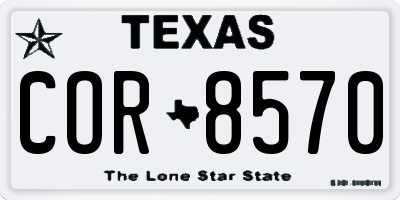 TX license plate COR8570
