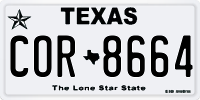 TX license plate COR8664