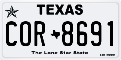 TX license plate COR8691