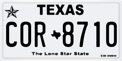 TX license plate COR8710