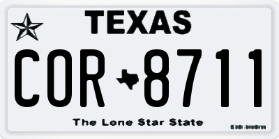 TX license plate COR8711