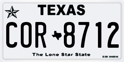TX license plate COR8712